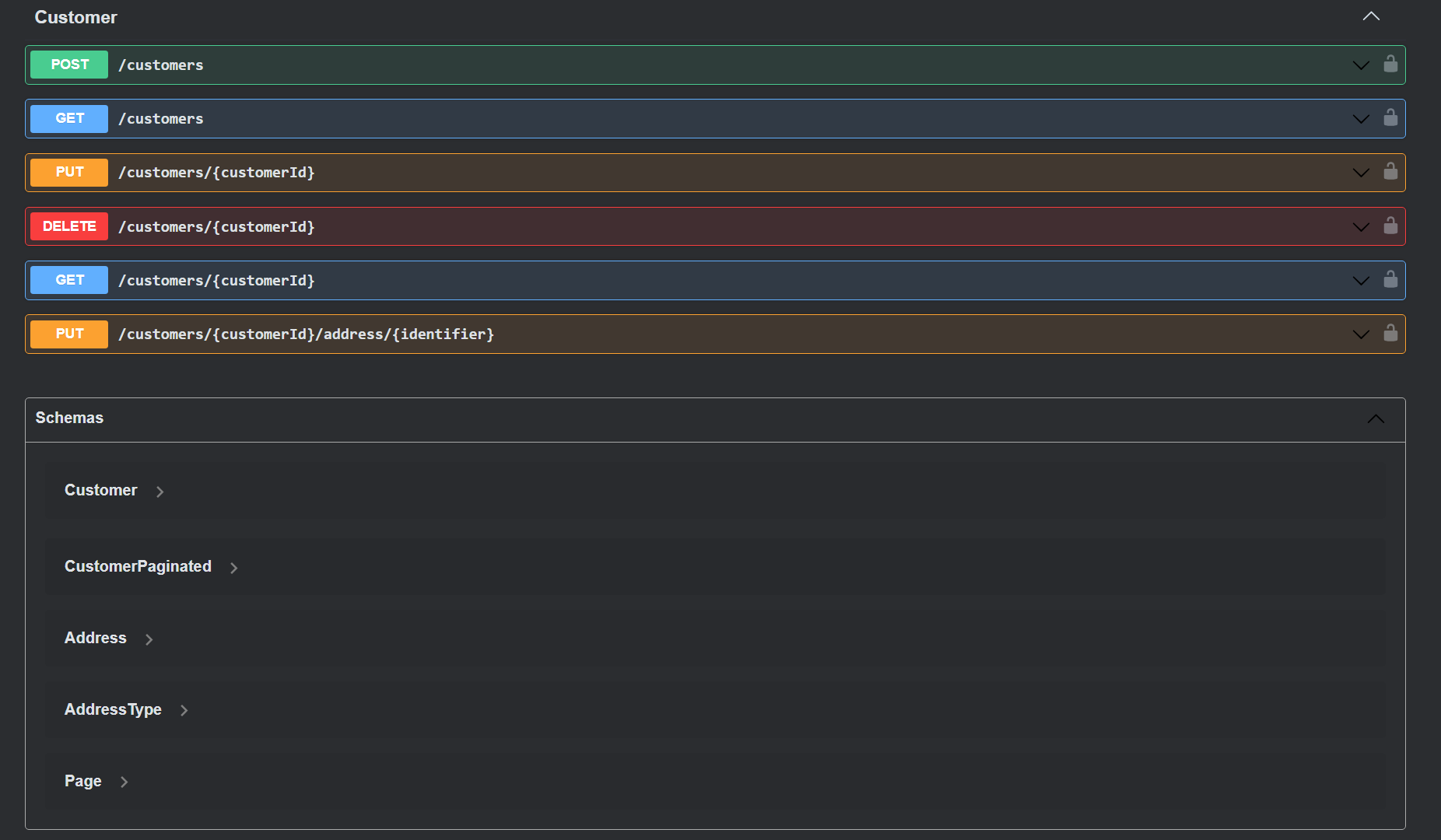 Customers OpenAPI